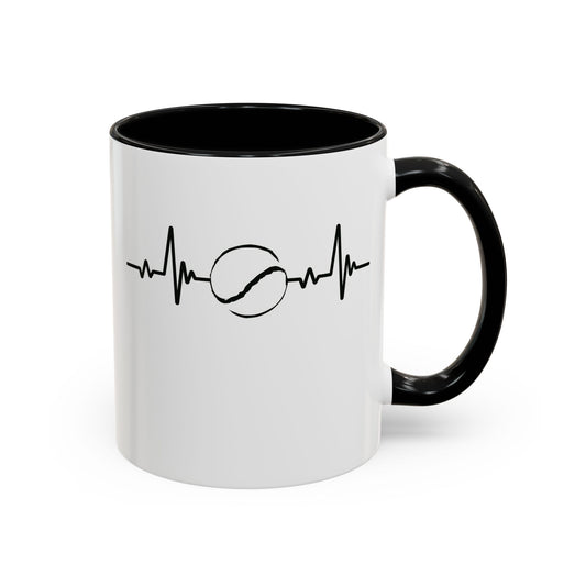 Black & White Sliotar Heartbeat Coffee Mug