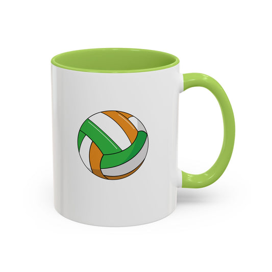 Customise Green, White & Gold Gaelic Football Coffee Mug