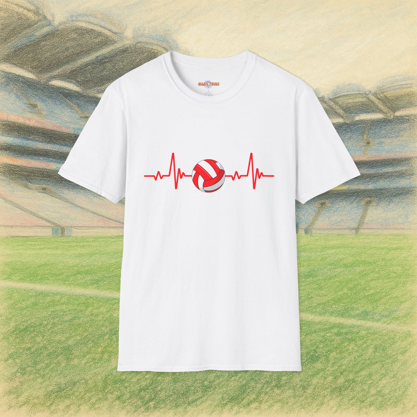 Red & White Gaelic Heartbeat Tee