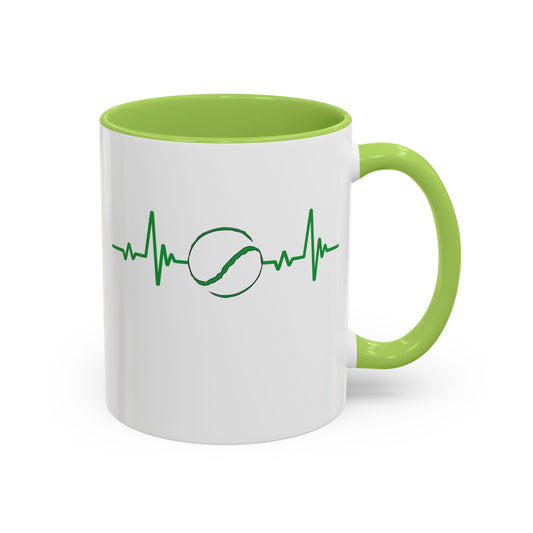 Green & White Sliotar Heartbeat Coffee Mug