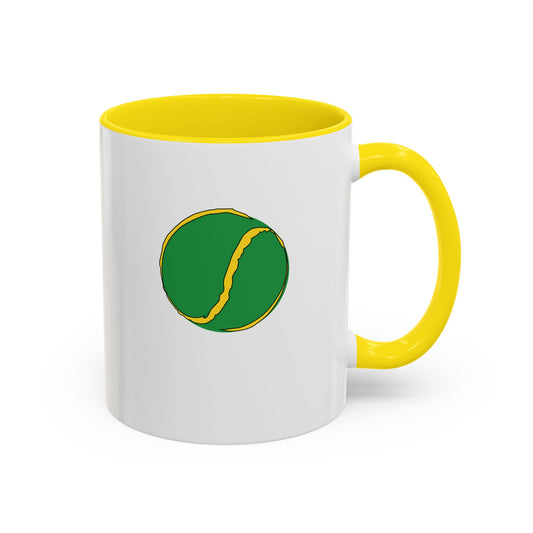 Custom Green & Yellow Sliotar Coffee Mug