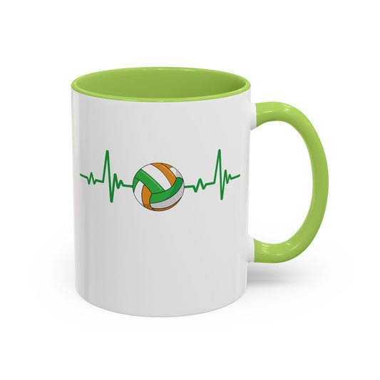 Green, White & Gold Gaelic Heartbeat Coffee Mug
