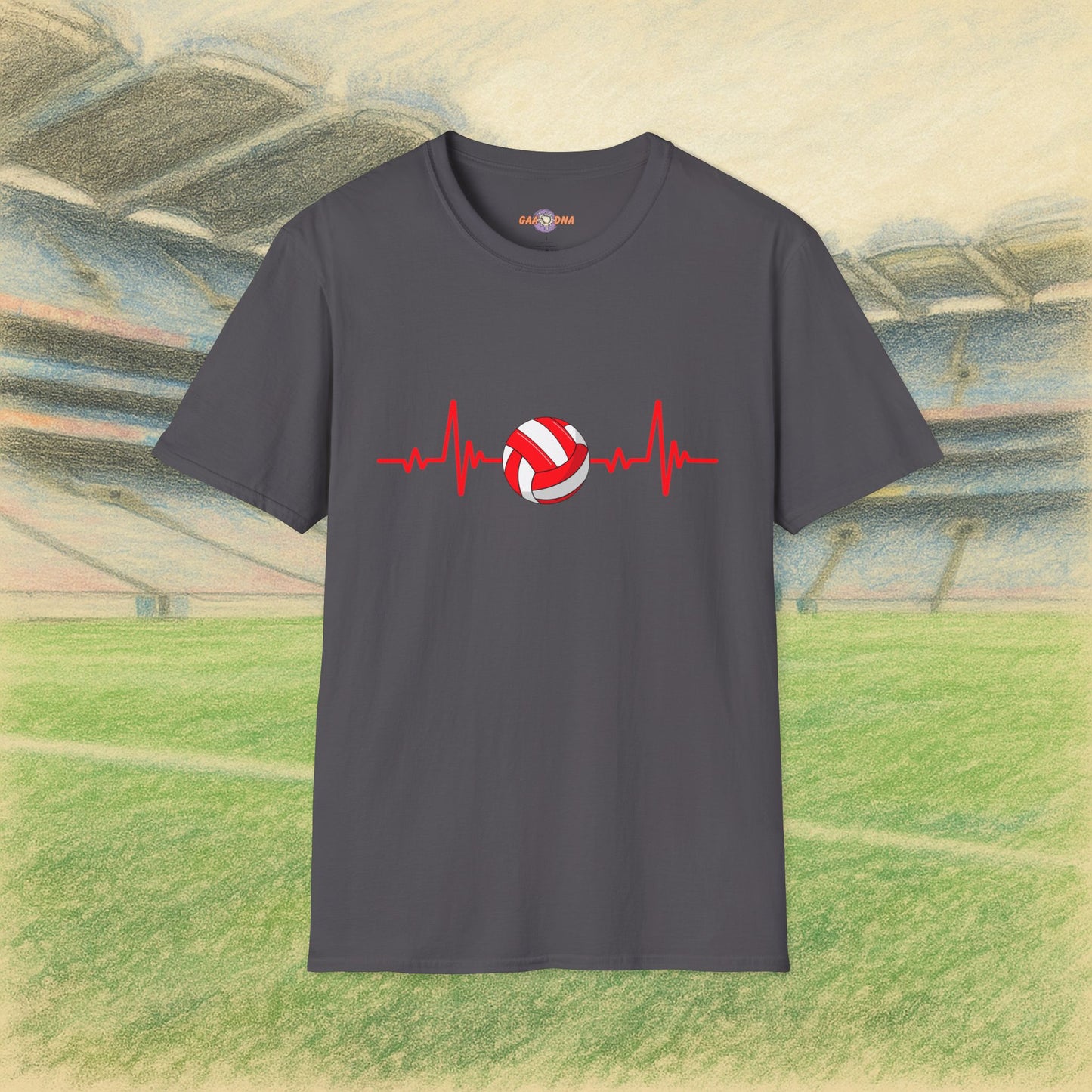 Red & White Gaelic Heartbeat Tee