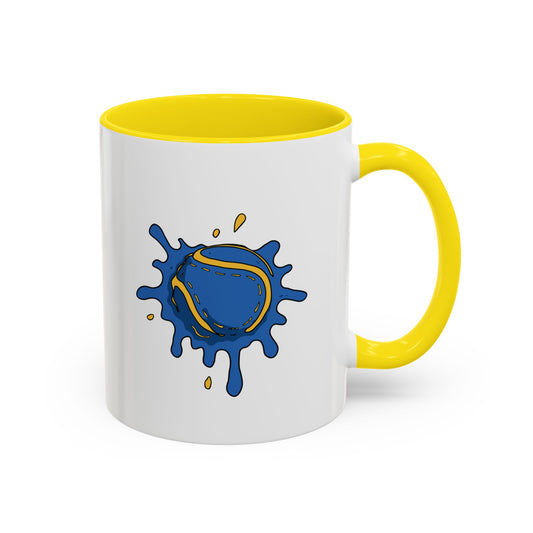 Yellow & Blue Sliotar Splat! Coffee Mug