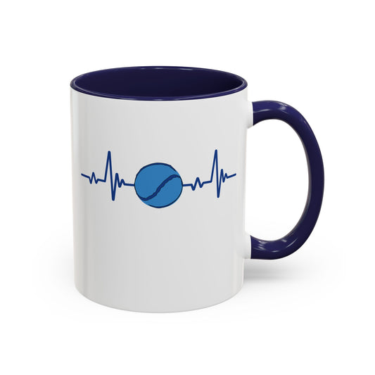 Navy & Blue Sliotar Heartbeat Coffee Mug