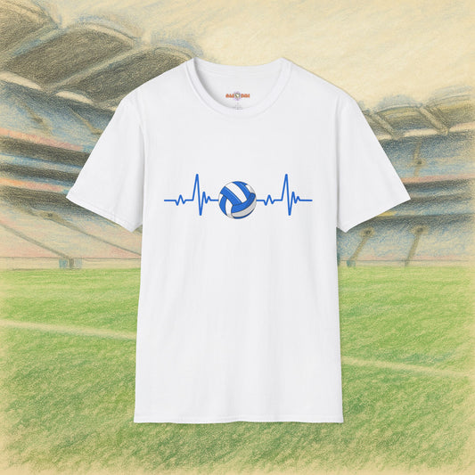 Blue & White Gaelic Heartbeat Tee