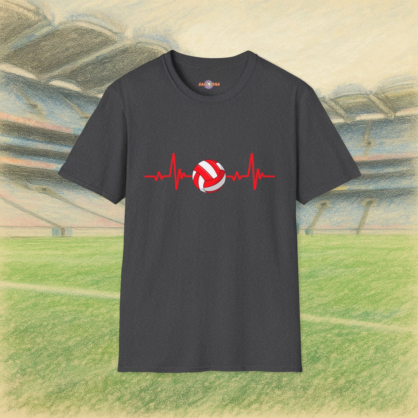 Red & White Gaelic Heartbeat Tee