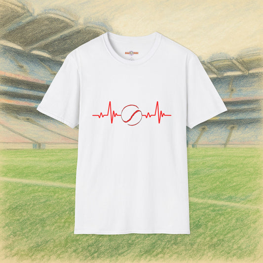 Red & White Sliotar Heartbeat Tee