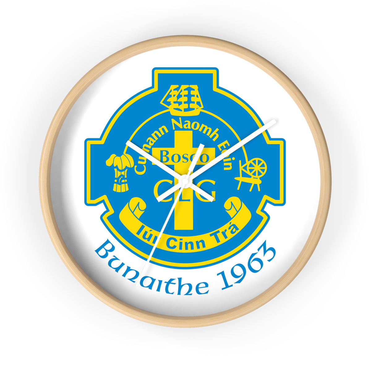 Bunratty 1963 Crest Wall Clock — Vintage Cúlann Naomh Fíon Club Emblem