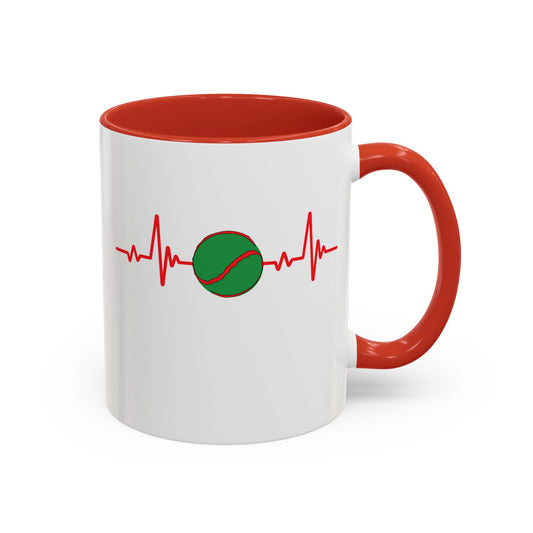 Red & Green Sliotar Heartbeat Coffee Mug